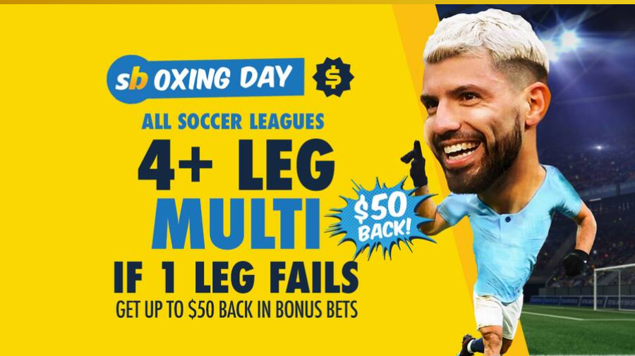 All Soccer Leagues Boxing Day Same Game Multi Bonus Bet Back Free Offer at Sportsbet All Soccer Leagues Boxing Day Same Game Multi Bonus Bet Back Free Offer at Sportsbet