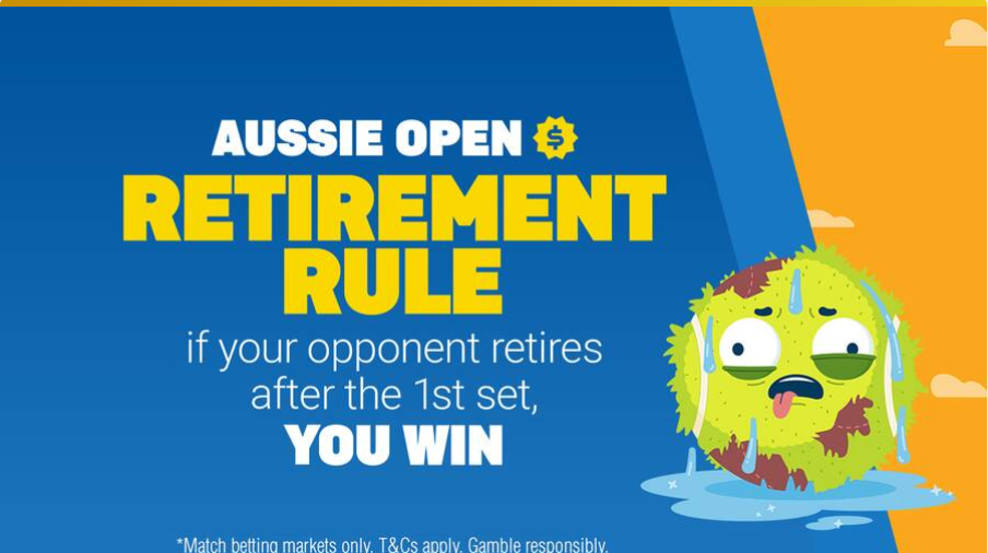 Australian Open Tennis Retirement Rule Bets Refunded at Sportsbet